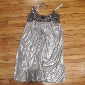 August Silk Shimmering Silver Chemise